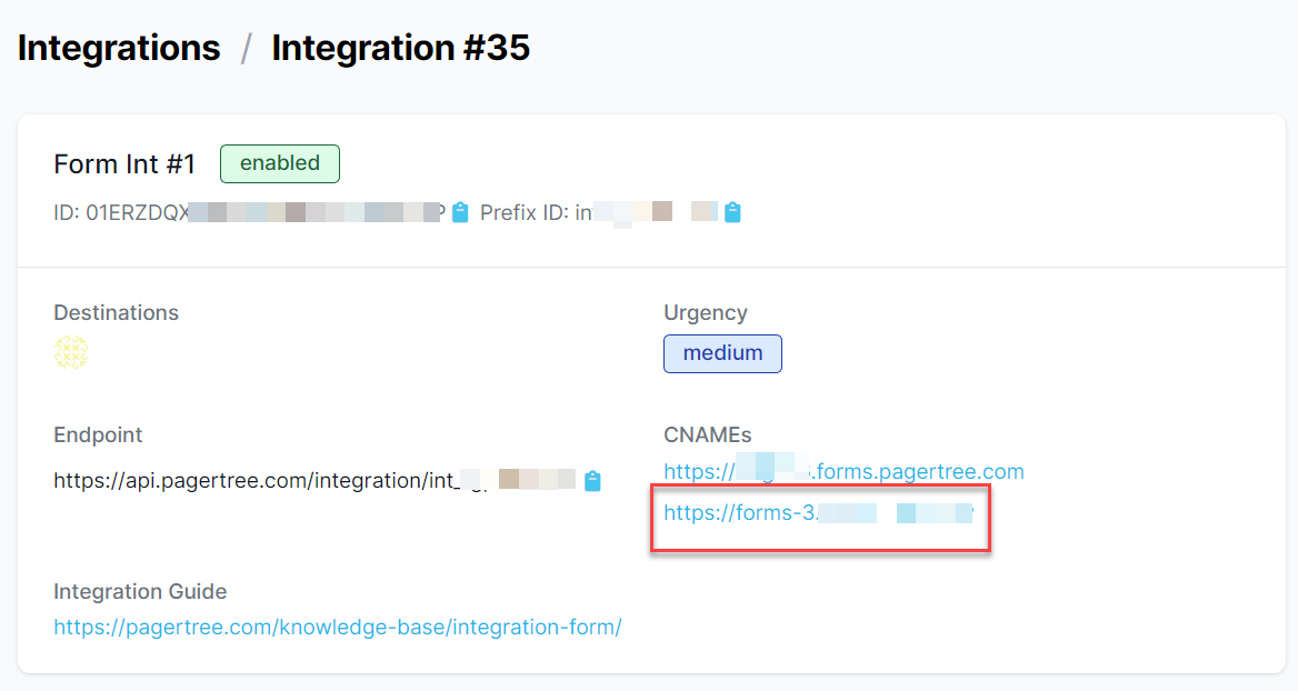 PagerTree CNAME URL